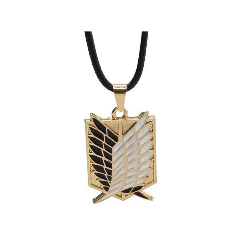 

1 Pcs Novelty Hot Attack on Titan Necklace Survey Corps Logo Anime Wings of Liberty Pendant Necklace Gift