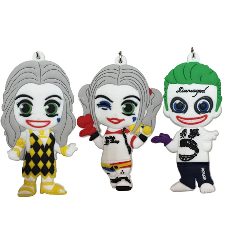 

2017 New Movie Figuras DC Suicide Squad the Joker Harley Quinn PVC Keychain Toys Pendants Dolls High Quality