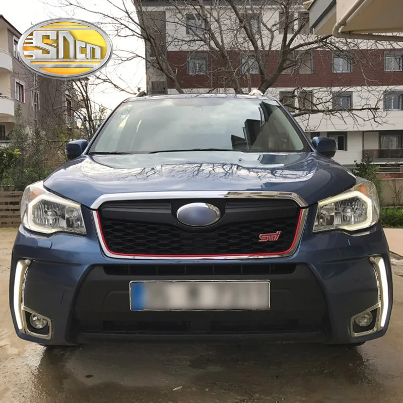 

For Subaru Forester 2013 2014 2015 2016 Daytime Running Light LED DRL bummper lamp with yellow turn signal lights 12V relay