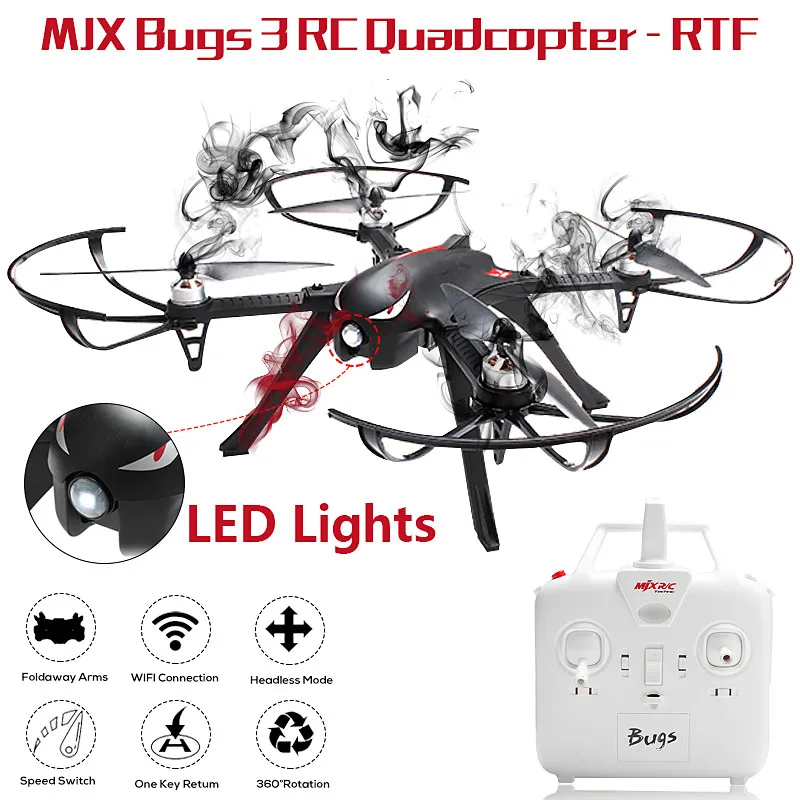 MJX B3 Bugs 3 Brushless Independent ESC 3D Roll for Gopro 4 RC FPV Quadcopter RTF Toys Gift HD 4K/1080P Camera Drone | Игрушки и хобби