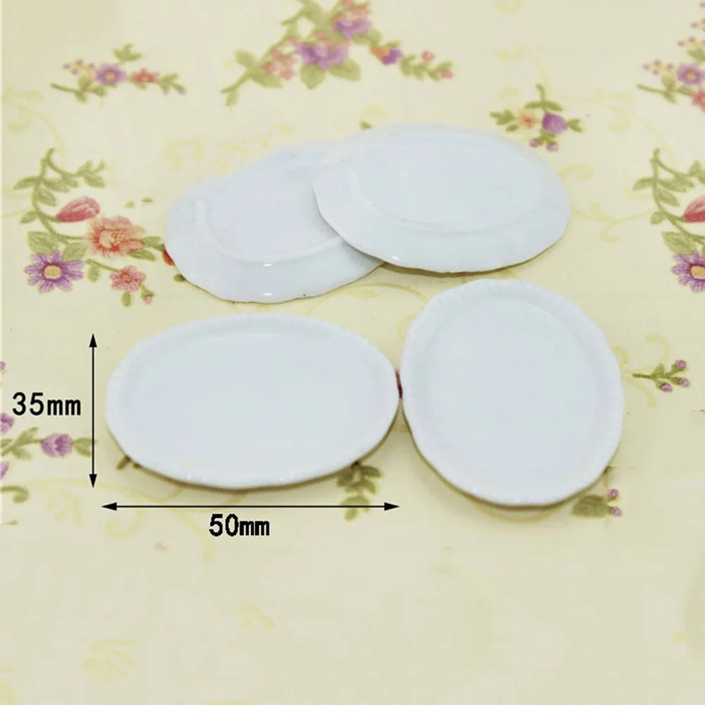 

1Pcs 1/12 Dollhouse Miniature Accessories Mini Ceramic Food Plate Simulation Kitchen Dish Model Toys for Doll House Decoration
