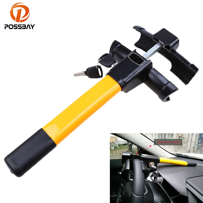 POSSBAY Automobile Car Anti theft Steering Wheel Lock Security With