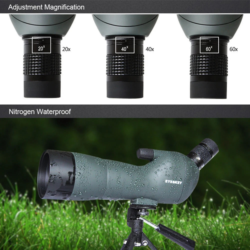 Eyeskey водонепроницаемые Угловые 20-60x60mm Zoom Birdwatch охотничьи Монокулярные зрительные прицелы с штативом Новые