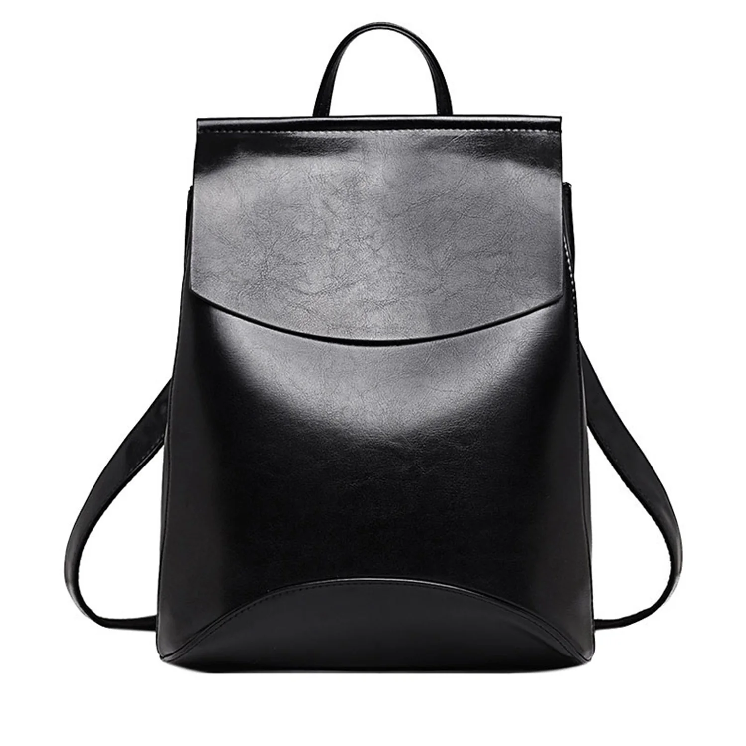 Модный кожаный рюкзак для девочек, школьная сумка на одно плечо черного цвета - Цвет: Black