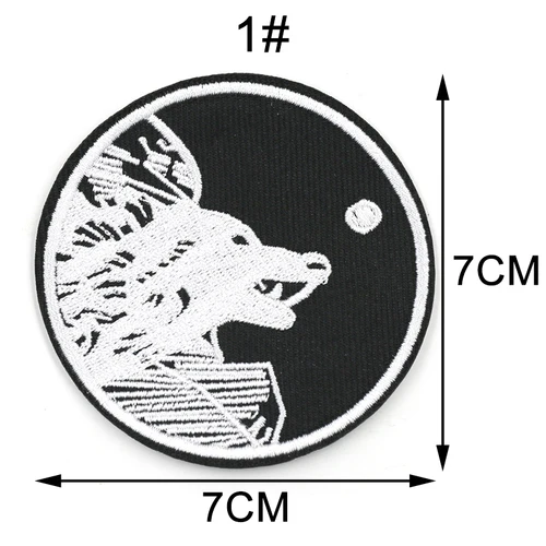 Колдовство курить Волк череп кошка нашивка вышитая нашивка на одежду значки хиппи железные нашивки на одежду наклейки Медвежья Лапа - Цвет: 1