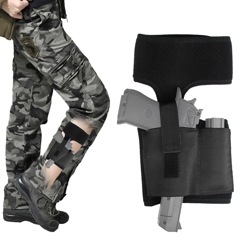 Concealed Ankle Leg Holster Foot Folding Stealth Gun Holster Breathable for Glock 17 19 22 23 Ruger Lcp Sig 9mm Gun Pistol RL31-0028 (12) - 