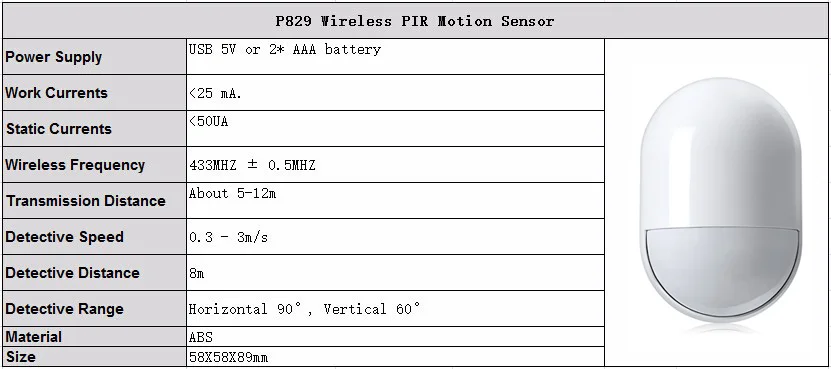 Золотой безопасности P829 Беспроводной PIR детектор движения для KERUI дома G18 G19 W2 K7 сигнализации Системы умный дом детектор движения сенсор