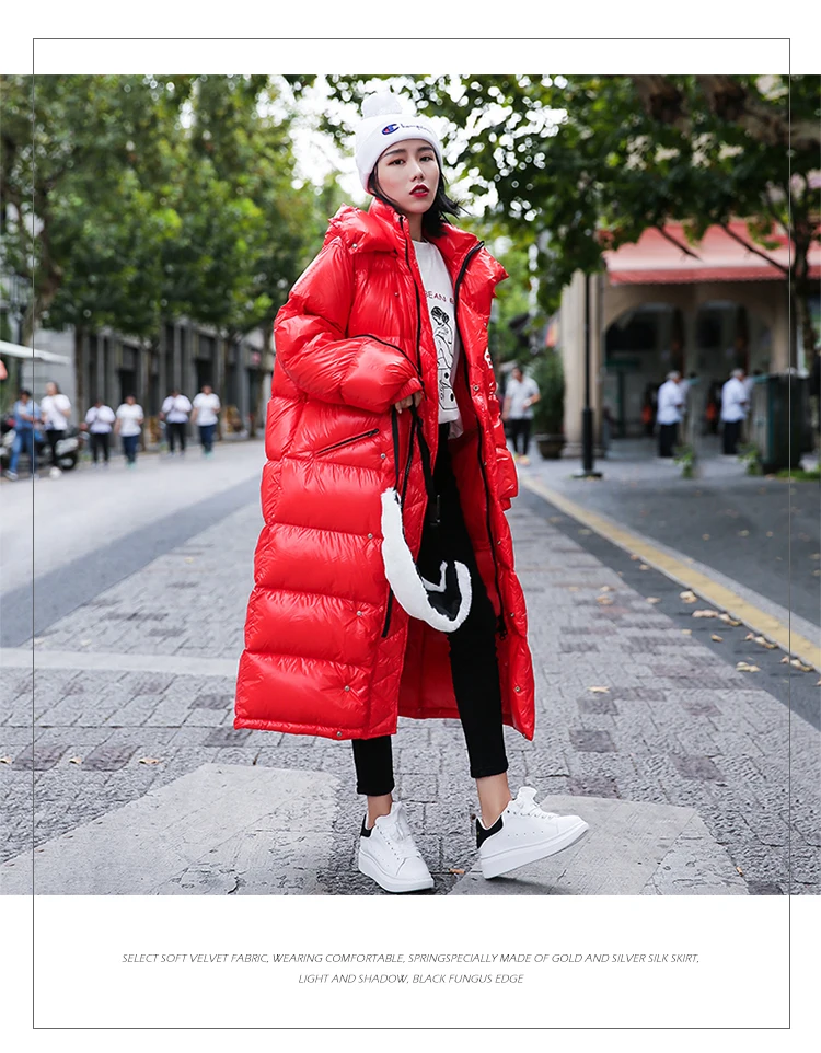 Winter Woman Coats 2019 Medium And Long Section Thick Down Feather Padded Clothes Harajuku Style Bread Service Women's Winter Jacket AS148 (3)