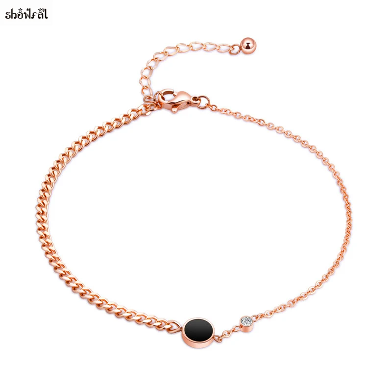 Crystal Beach Bohemian Anklet Bracelet Foot Women Round Enamel Ankle Bracelet Foot Jewelry
