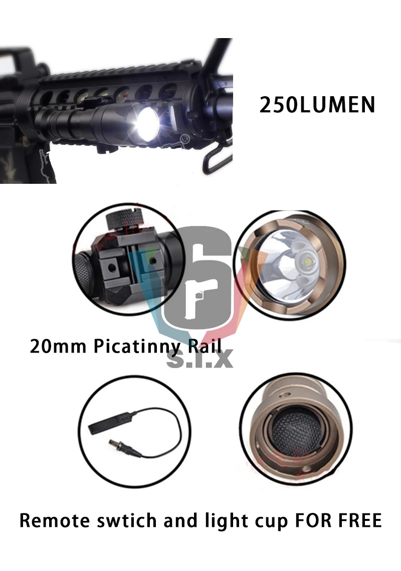 Mini Scout Light Airsoft M300A Flashlight IR Filter Cover Tactical Wooland Torch