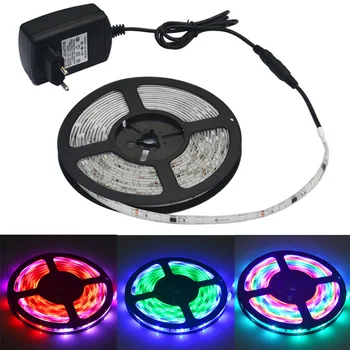 

Waterproof IC 2811 led strip light 5050 DC12V 150Leds 5M/roll Full Color Changing Lights with 12V 2A power supply