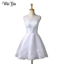 weiyin2018 New White Ivory Short Wedding Dresses The Brides Sexy Lace Wedding Dress Bridal Gown Vestido