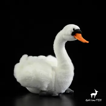 

1 PIECE 23cm Cute White Swan Doll Simulation Mute Swan Plush Toy Simulation Wild Animal Plush Toy