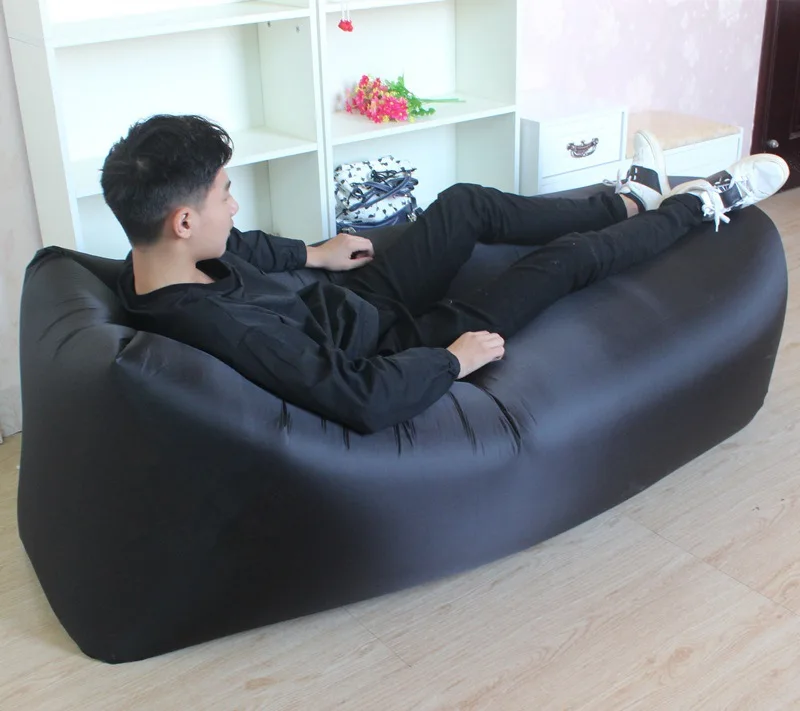 Fast Inflatable air sofa Camping Hangout Bag 210D Oxford Outdoor 25070cm Sleeping Bag Hangout lazy lay laybag Lounger bed (23)