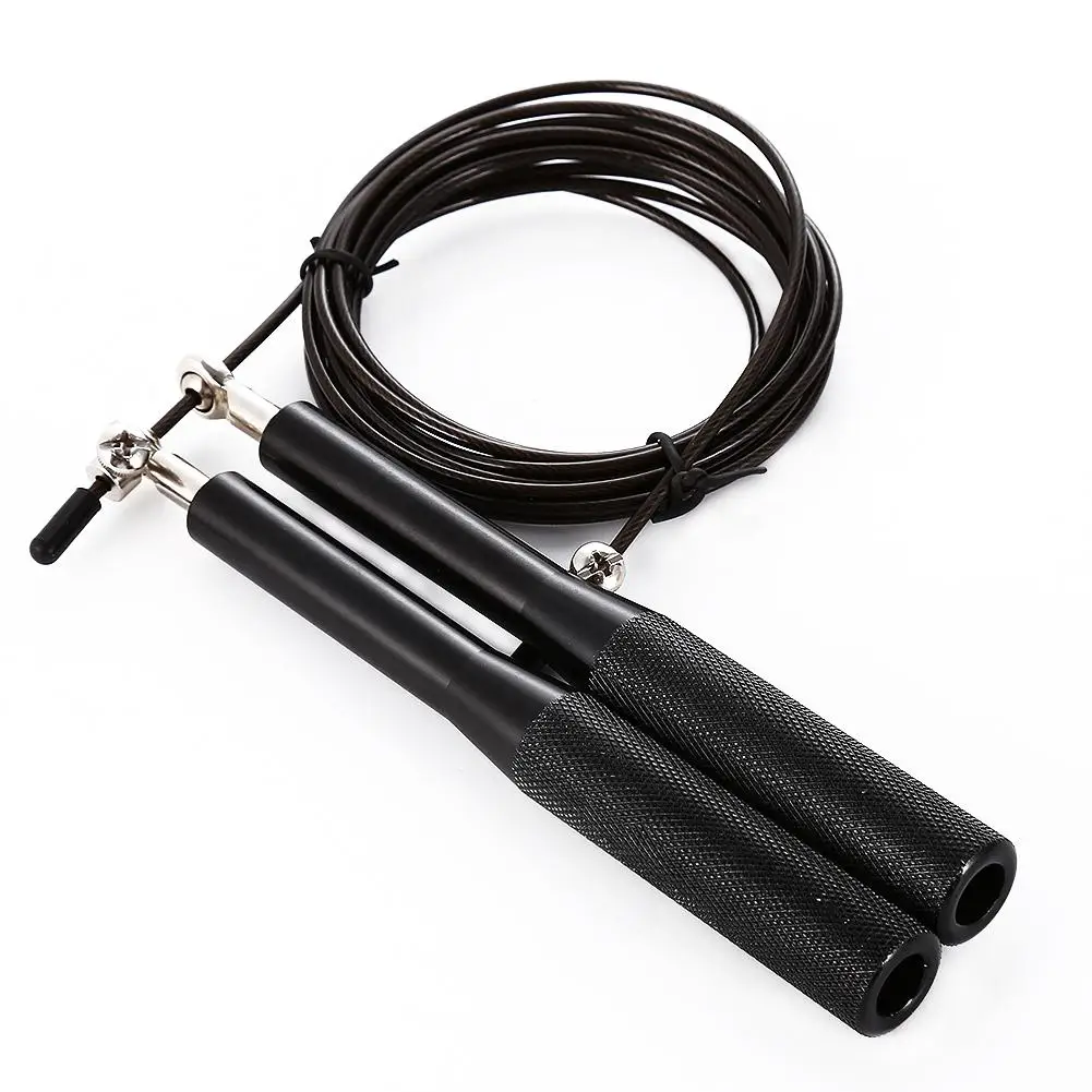 

HobbyLane Adeeing Crossfit professional exercise sports jump rope aluminum handle 360 degree ball bearing 3 meters long Black
