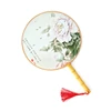 Chinese Style Round Hand Held Folding Silk Fan For Wedding Event Party Chinese Style Round Hand Held Folding Silk Fan