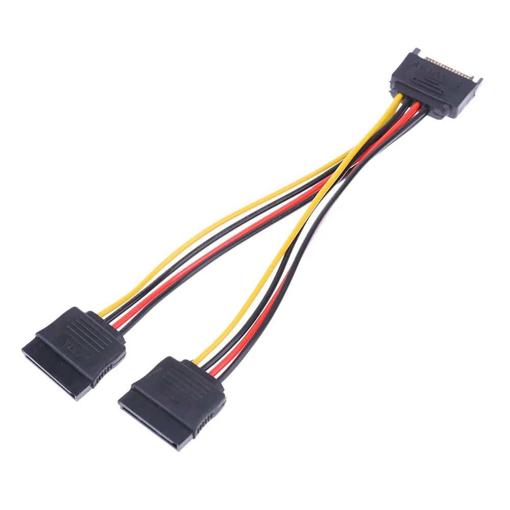 Кабель питания SATA 15 Pin Power Y разветвитель адаптер кабель штекер двойной гнездовой