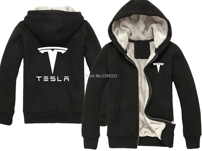 Зимняя утепленная толстовка Tesla, мужские куртки, одежда, модное пальто - Цвет: Черный