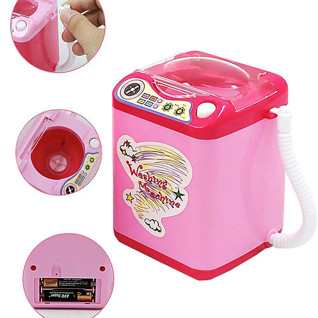 

cute Makeup Brush Cleaner Device Automatic Cleaning Washing Machine Mini Toys Children's simulation washing machine toys