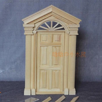 

1:12 Dollhouse Miniature DIY Material Wooden Luxury Exterior Door Unpainted 6-Panel #D02