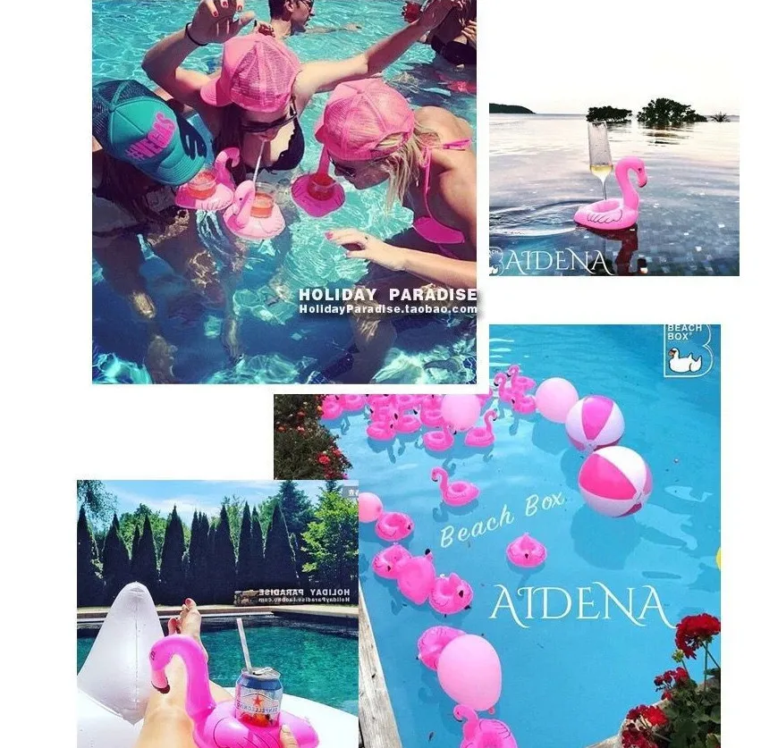 500 шт мини надувной бассейн-фламинго игрушки для купания поплавок держатель чашки плавательный кольцо вечерние игрушки пляж дети взрослые
