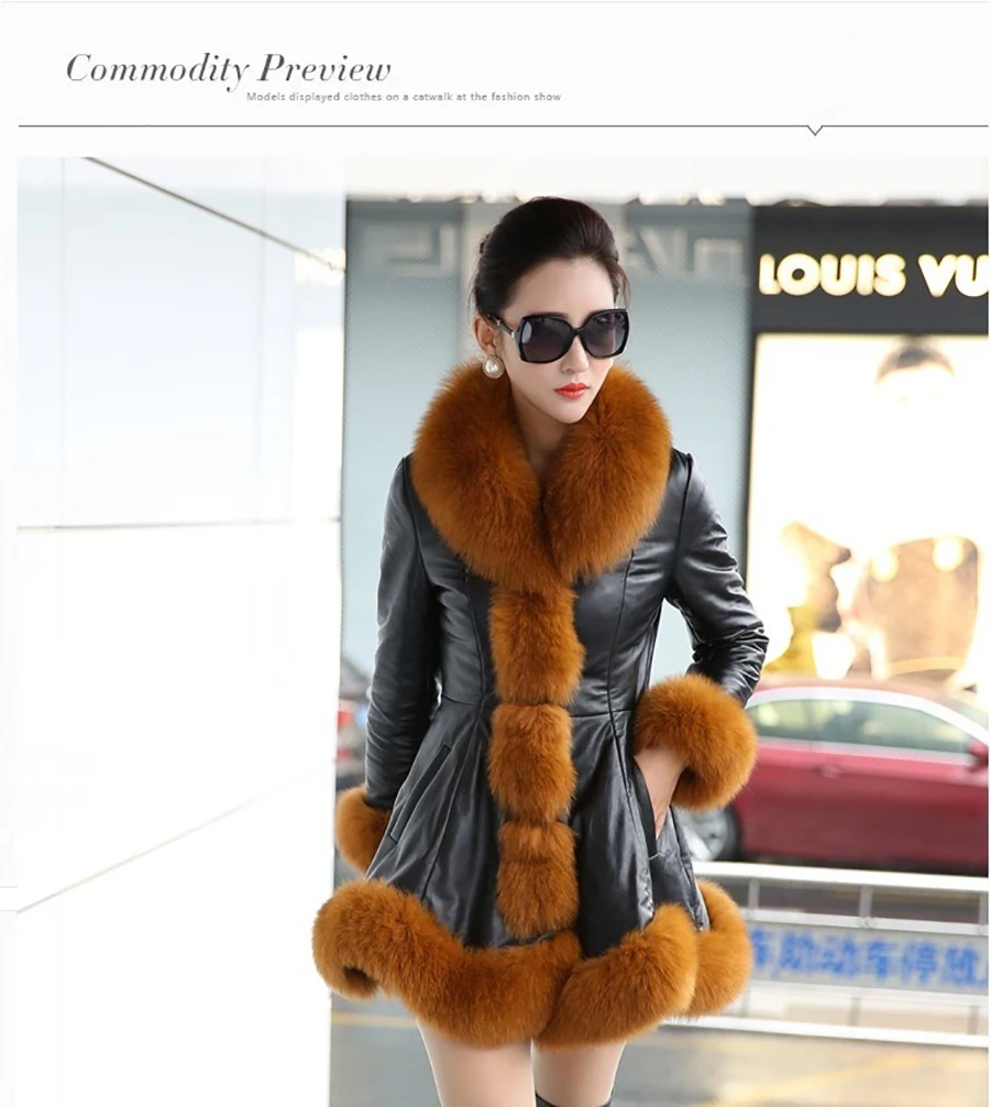 Plus Size 6XL Winter Faux Fur Coat Elegant Women Thicken Warm Outwear Party Overcoat Jacket Top Quality Imitation Fox Fur Collar (11)
