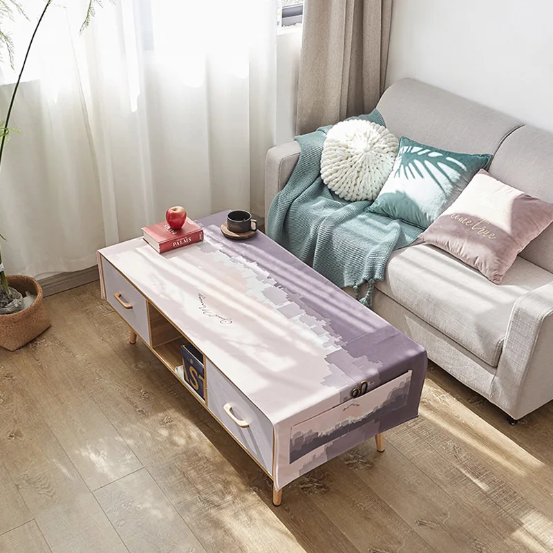  Feather pattern Tea table cloth living room Waterproof Rectangular Printed Tablecloth Tea table clo