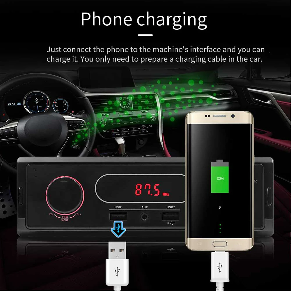 Автомобильное радио 1DIN In Dash MP3 мультимедийный плеер стерео Поддержка FM USB UDisk AUX IN