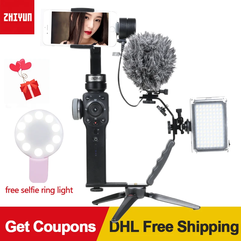 

Zhiyun Smooth Q/Smooth 4 Gimbal 3-Axis Handheld Stabilizer for Smartphone iPhone X 8 Plus Action Camera Gopro 6 5 PK DJI OSMO 2
