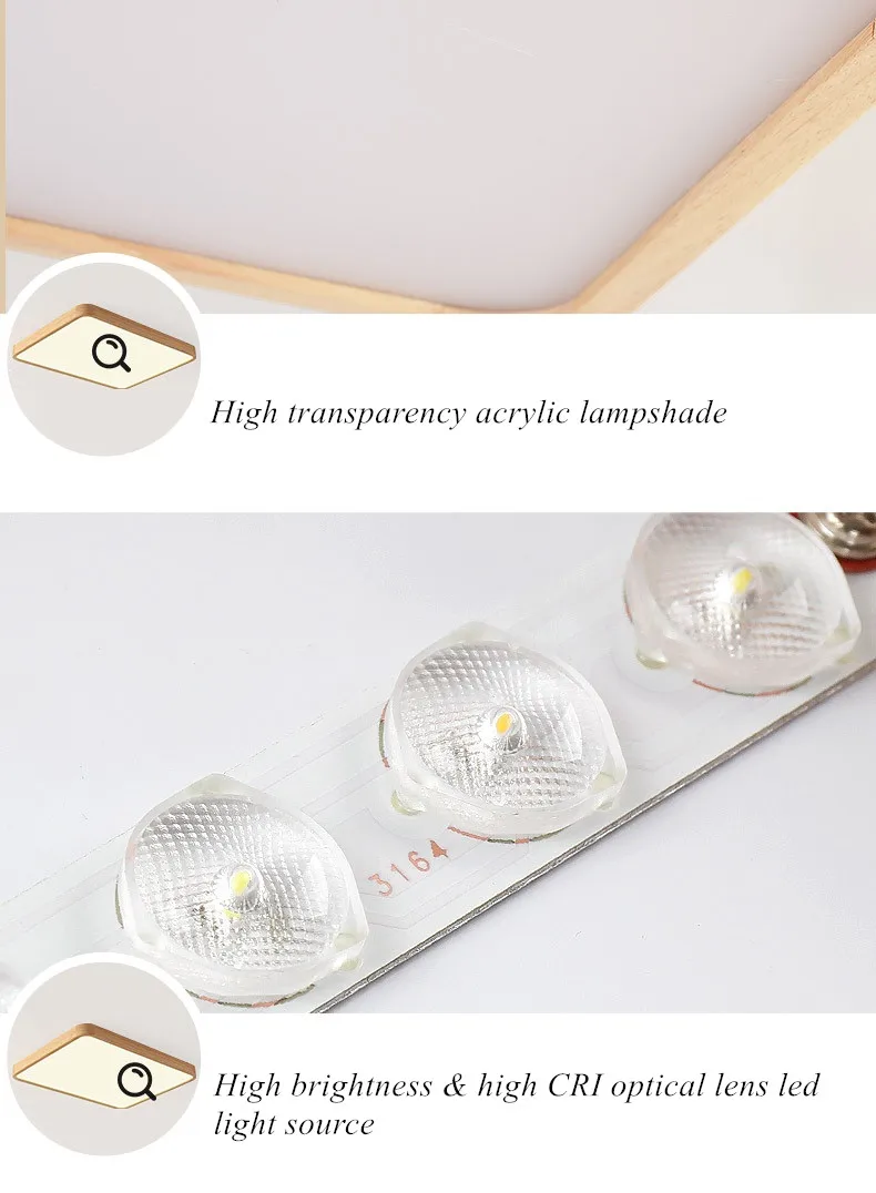 Wood Art Modern LED Ceiling Light Fixtures for Living Dining Room Bedroom Home Decoration Indoor Lighting Lampara Techo 18
