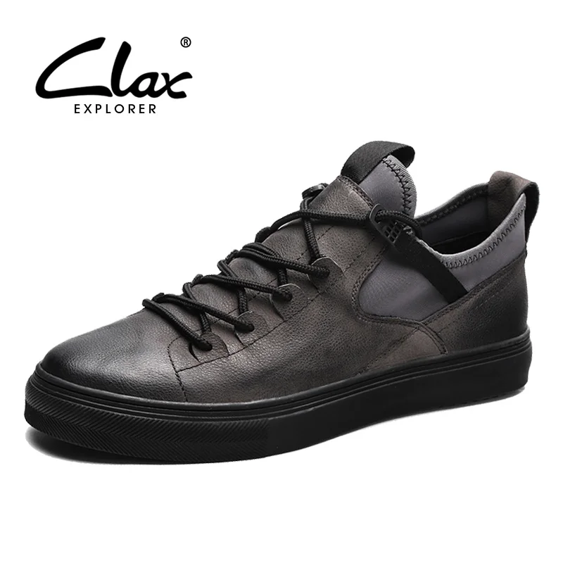 

CLAX Mens Casual Shoes Fashion Spring Autumn Shoe Male Genuine Leather British Leisure Footwear Breathable Soft Walking Shoe