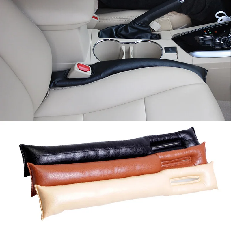 

New 2 Pcs/Set Universal Car Seat Space Pad PU Leather Soft Mat Auto Seats Seam Filler Holster Sponge Cars Spacer Padding CSL2019