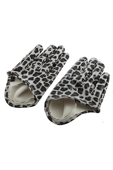 

Women's Faux Leather Five Finger Half Palm Gloves