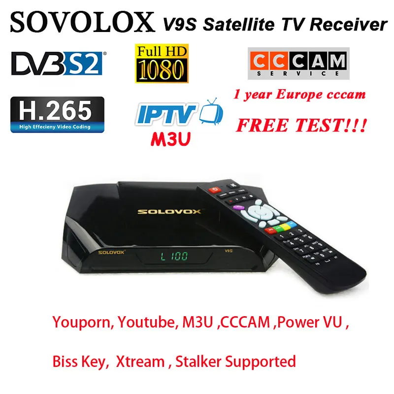 

SOLOVOX V9S Satellite TV Receiver DVB-S2 Digital support HD iptv m3u CCCAM NewCam USB WIFI Power VU Xtream Stalker Receiver h96