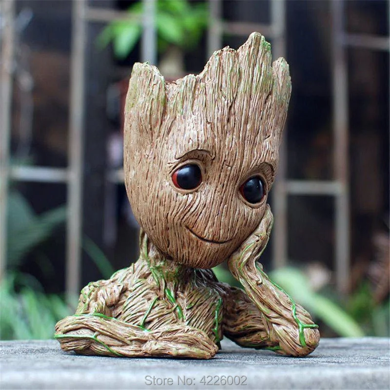 

Tree Man Baby Anime PVC Action Figure Doll Penholder Guardians of The Galaxy 2 Movie Model pen flower pot Kids Toys for Children