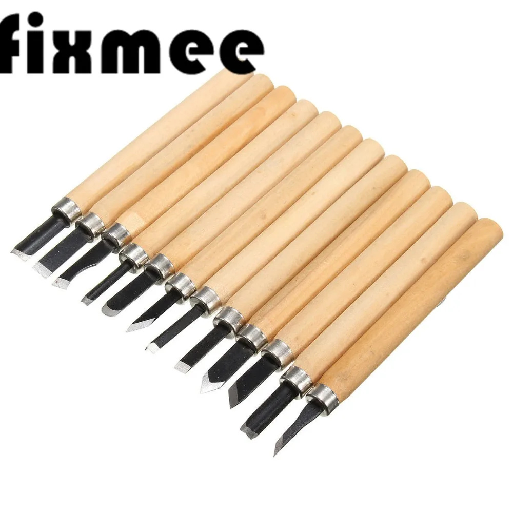 12Pcs/Set DIY Wood Carving Chisels Knife Basic Woodcut Working Tools