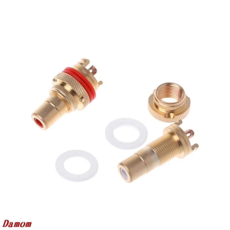 2 шт. медный RCA гнездовой разъем Lotus Audio Socket усилитель Damom|Соединители| |