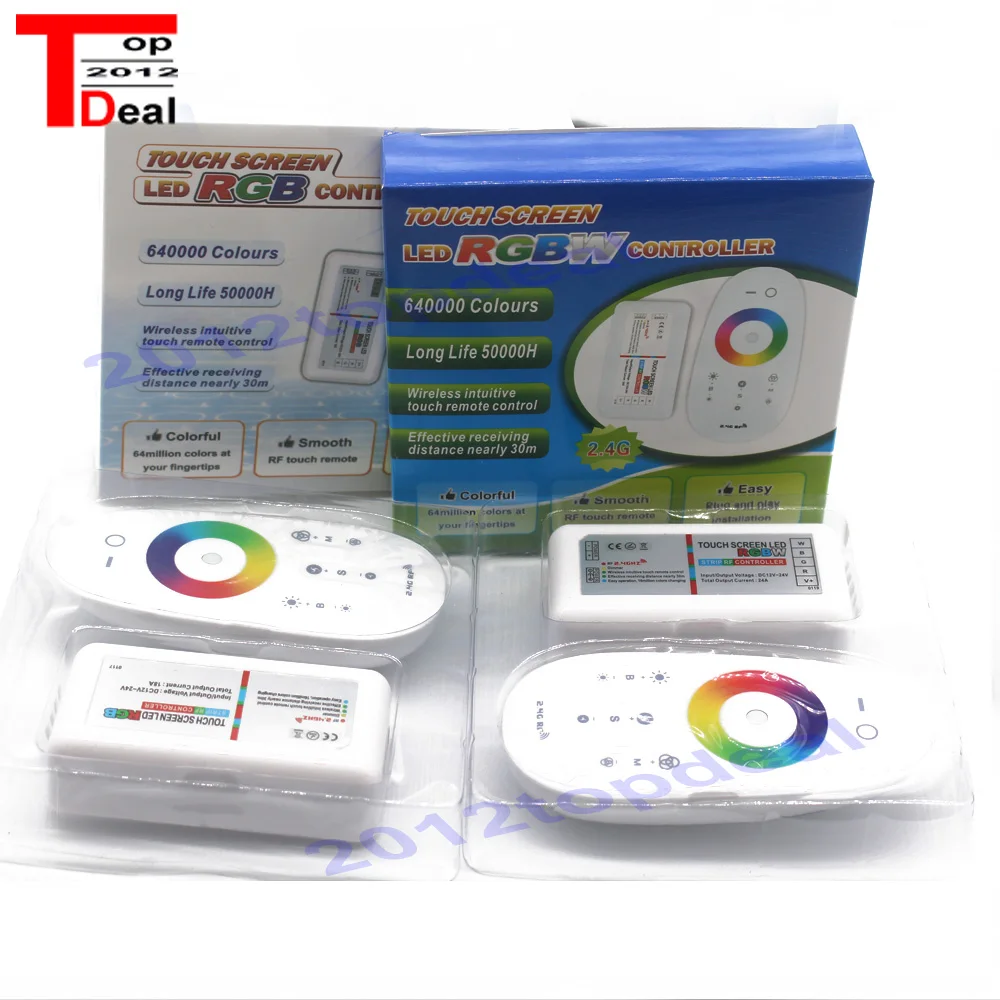 

Touch Screen LED RGB / RGBW Controller 2.4G Wireless DC12-24V Touch RF Remote Control For RGB /RGBW LED Strip