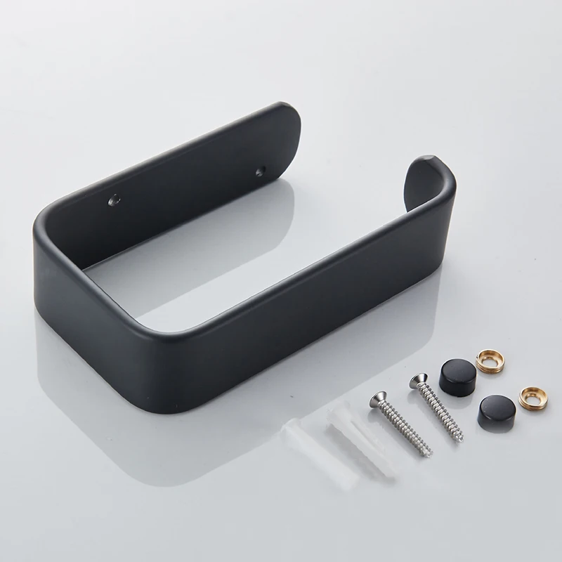 

Wall Mounted Bathroom Modern Style Black Toilet Paper Towel Roll Holder Bathroom Wall Mount Rack Home Decoration