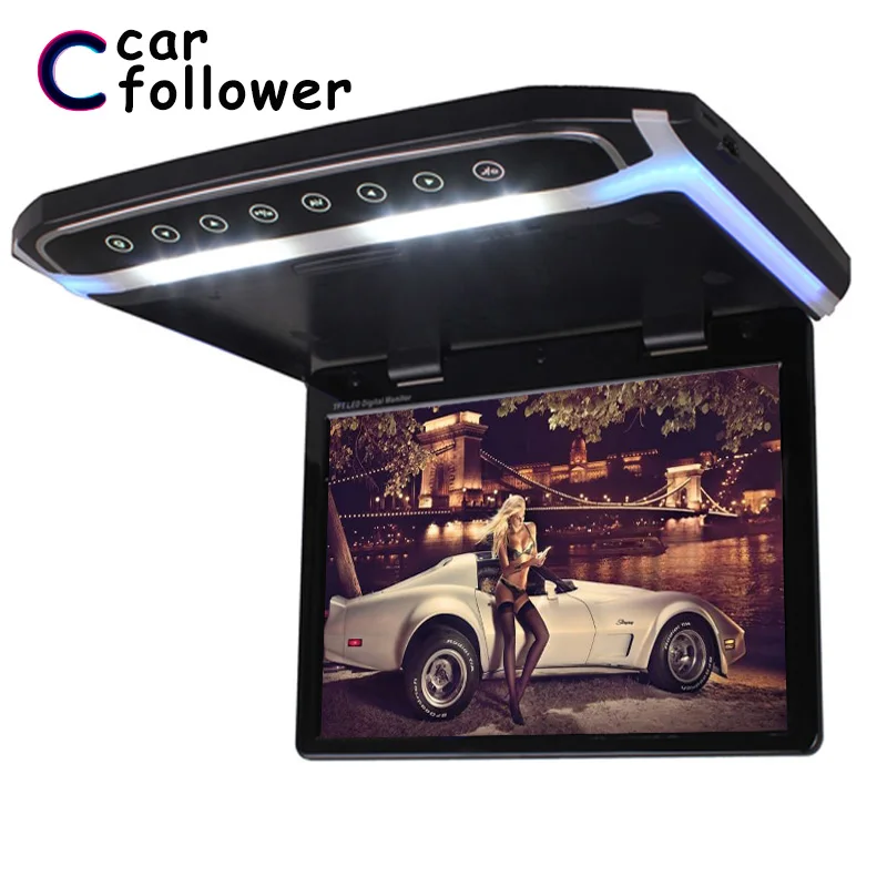 Монитор крыши автомобиля 14 1 дюйма откидной TFT LCD MP5 плеер с поддержкой 1080P USB FM HDMI SD