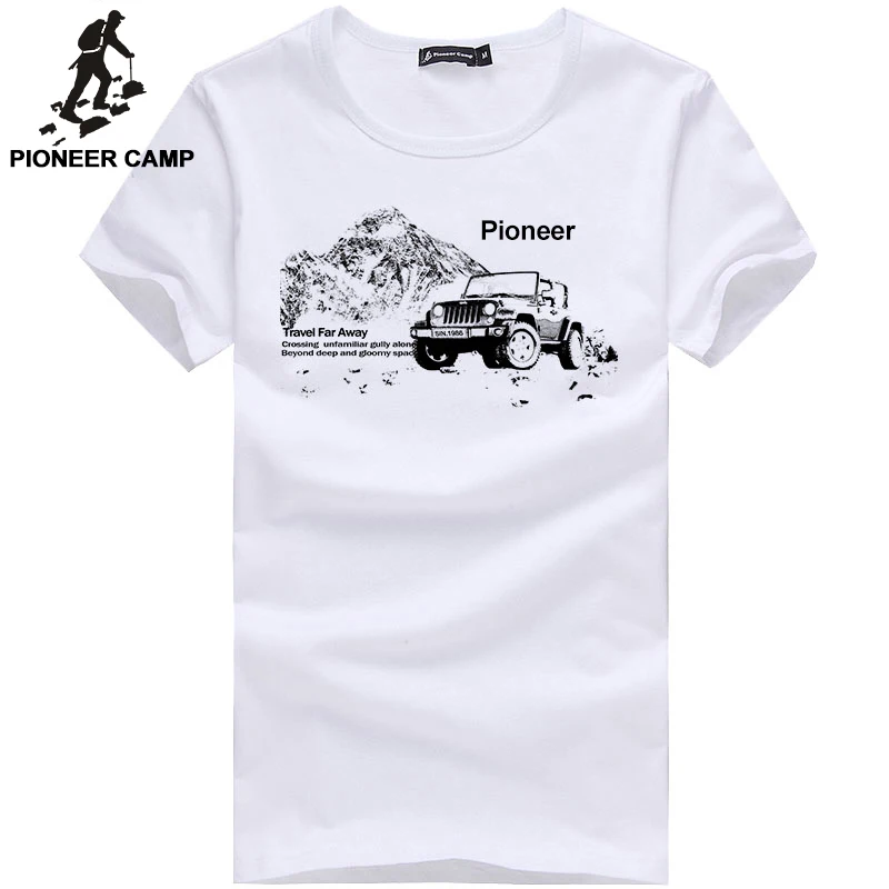 Pioneer Camp модная мужская футболка с коротким рукавом повседневная белая серая
