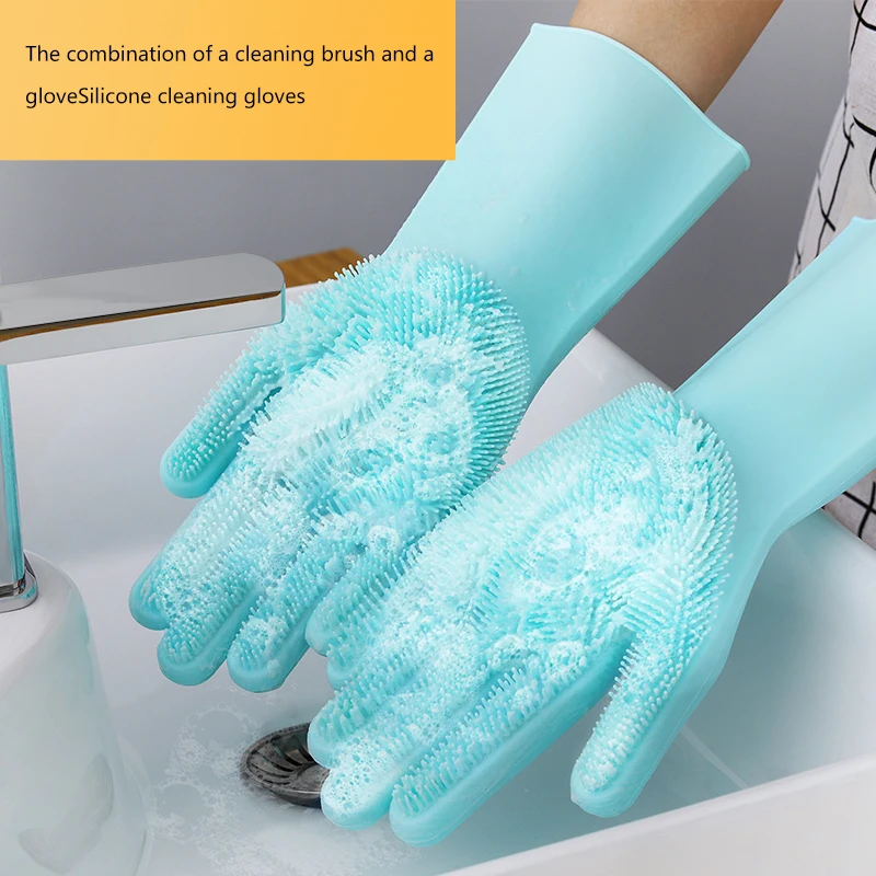 Magic silicone dishwashing utensils kitchen cleaning gloves multi