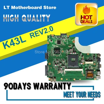 

K43L For Asus X44H X84H K84L Rev 2.0 DDR3 HM65 laptop motherboard full test and Motherboard S-4
