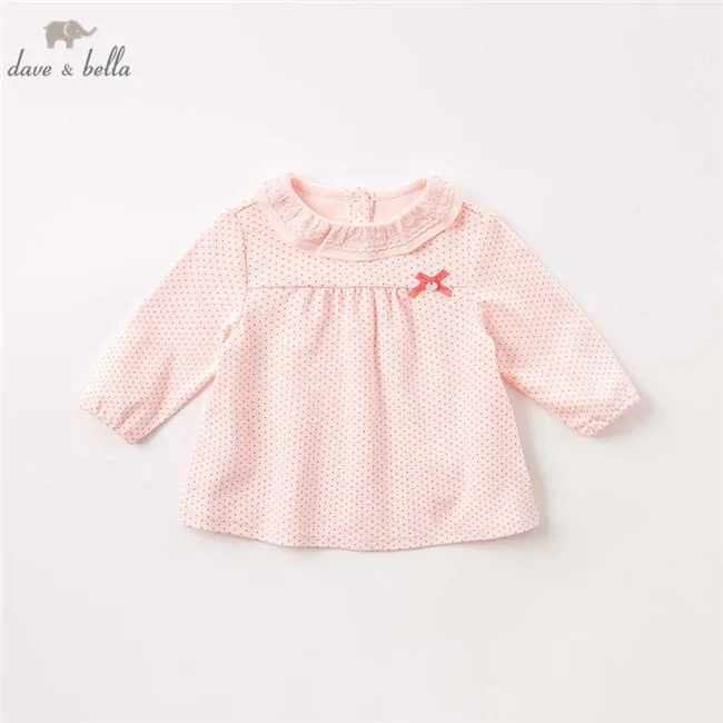 

Dave Bella Autumn Baby Girls Shirt Kids Cotton Sweet Tops Children High Quality Blouses DB8484