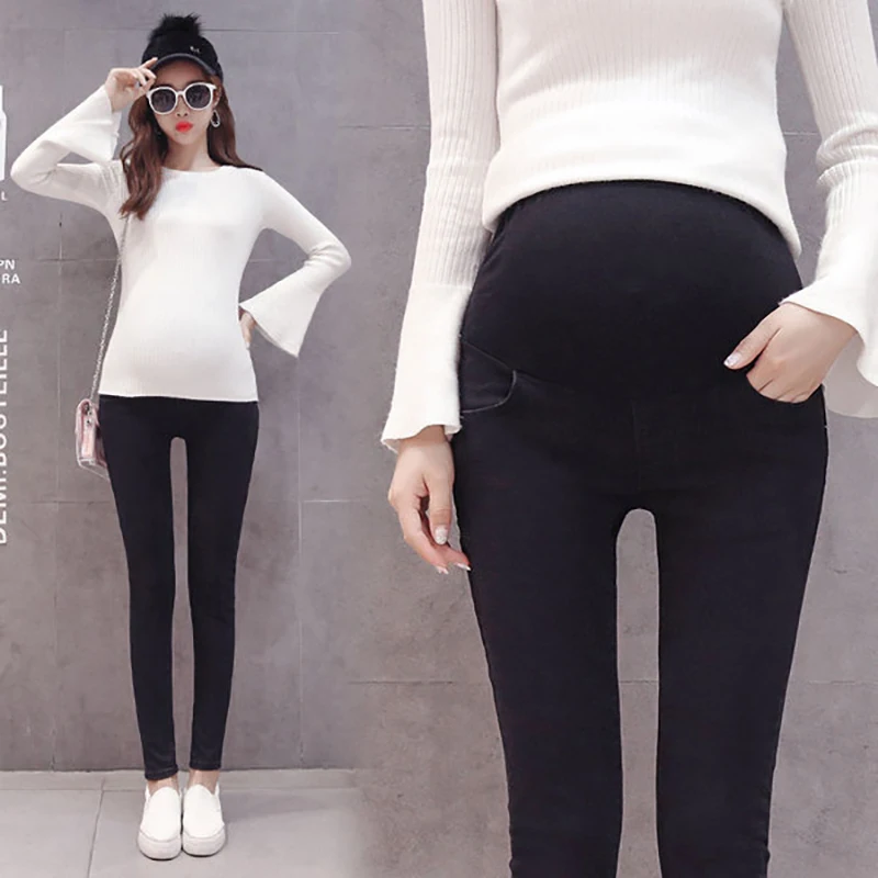 

New Casual Pregnancy Clothes Belly Maternity Jeans for Pregnancy Women Ropa Maternidad Embarazada Top Fall Pants Black 10%Off