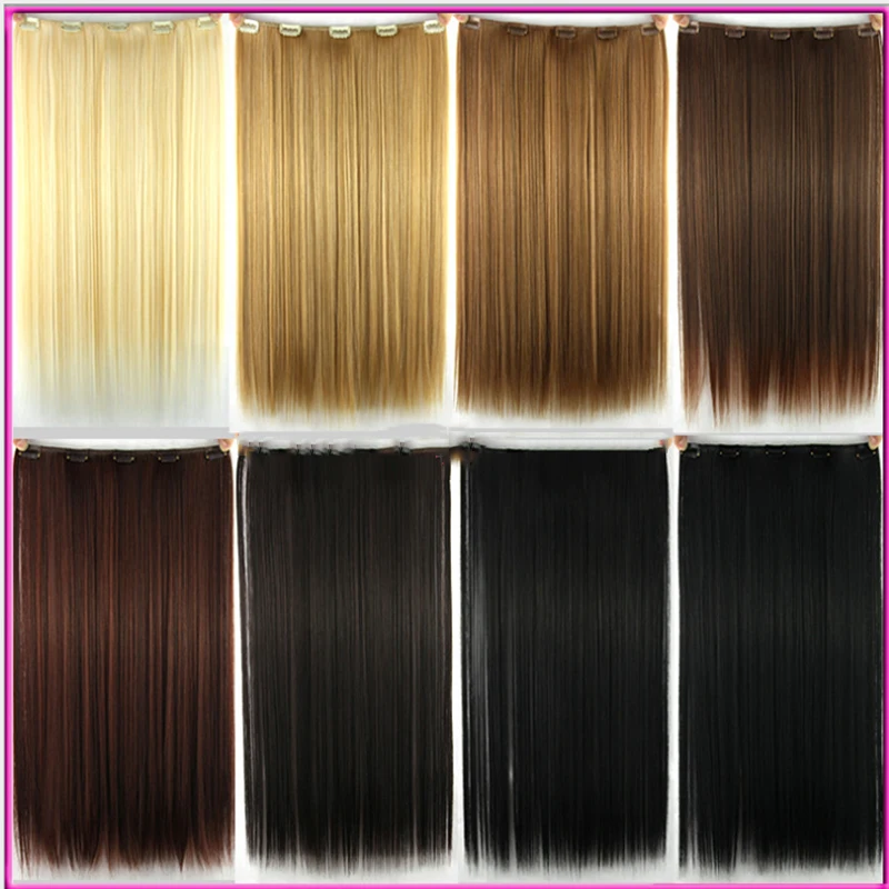 Top Hair Extensions Short For Black Women Aplique De Cabelo Perucas Clip In Hairpieces 20Inch Blone/Brown/Black