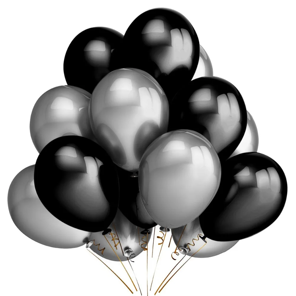 10 шт./партия 10 дюймов Жемчужные золотые, серебристые, черные латексные воздушные шары на день рождения вечерние декоративные воздушные гелиевые подарки для детей на Рождество