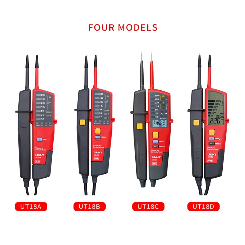 UNI-T UT18A/UT18B/UT18C/UT18D тестер напряжения и непрерывности; водонепроницаемый карандаш, УЗО тест/обнаружение полярности