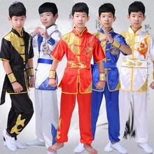 Детская одежда для боевых искусств; тренировочная одежда с короткими рукавами для детей и взрослых; одежда для выступлений в тайцзи