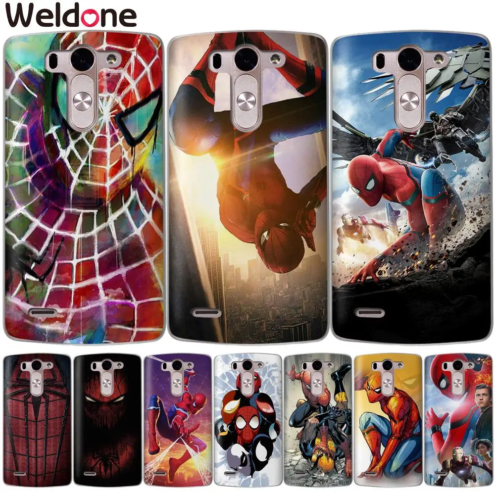 

Marvel Avengers Spiderman Case For LG Q6 G6 X Power 2 X Screen G4 G5 Q8 K7 K8 K10 2017 Silicone Phone Cases Etui Covers Coque